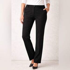 Lauren Ralph Lauren Women's Black Double-Faced Stretch‎ Cotton Pant Size 16
